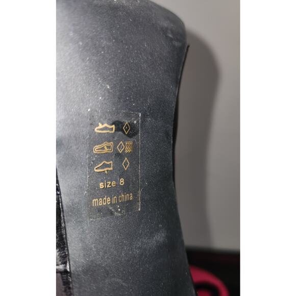 Michael Antonio Black Leather High Heel Boots - Size 8 - Picture 13 of 14